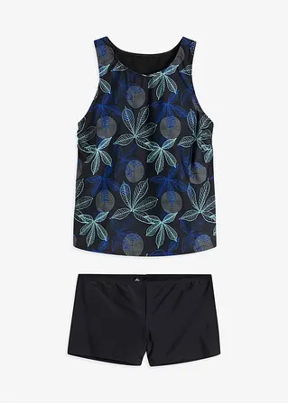 bonprix Modischer Tankini mit aufwendigem Druck - schwarz floral - Damen