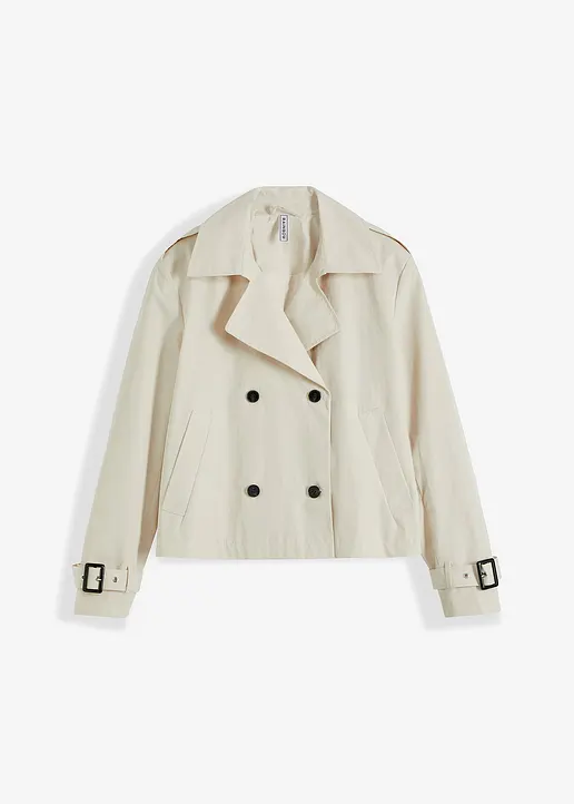 bonprix Modischer Trenchcoat mit verkürztem Schnitt - beige