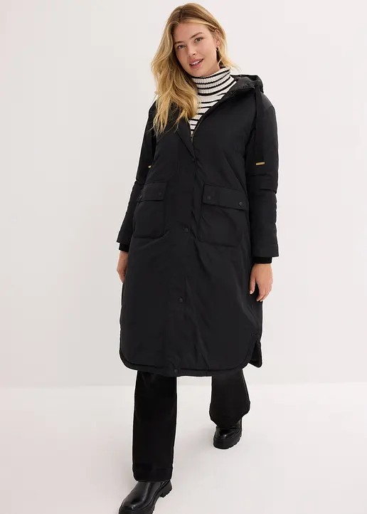 Bonprix Modischer Weiter Parker Mit Tunnelzug - Schwarz - Damen