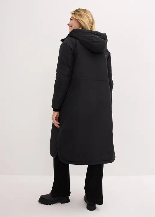 Bonprix Modischer Weiter Parker Mit Tunnelzug - Schwarz - Damen