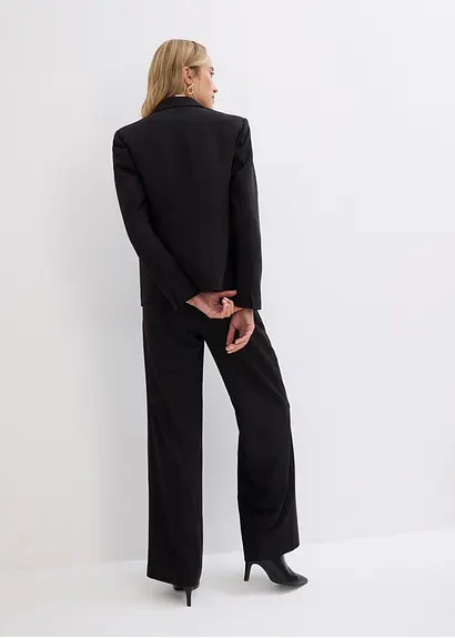 Bonprix Modischer Zweiteiler - Blazer Mit Betonten Schultern Und Hose Mit Elegant Weitem Bein
