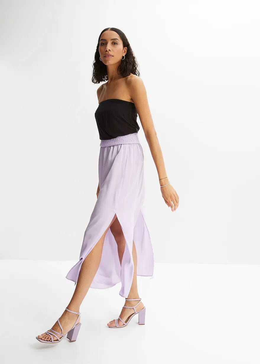 Bonprix Modisches Bandeau-Top Mit Elastischem Gummibund - Schwarz - Damen