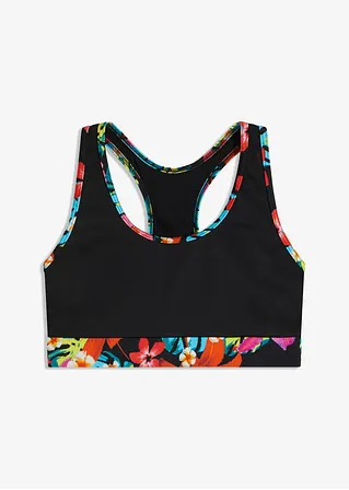 bonprix Modisches Bikini-Bustier Oberteil mit Ringerrücken - schwarz