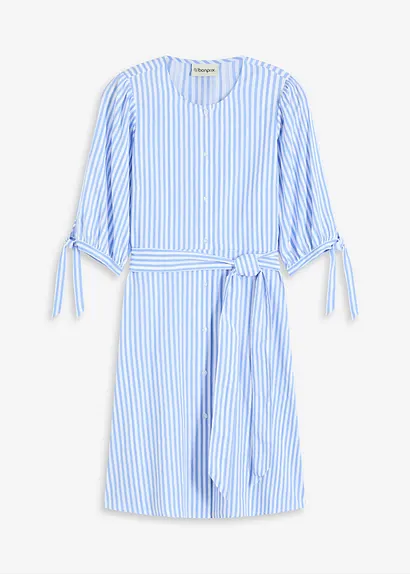 bonprix modisches Blusenkleid mit Puffärmeln und Bindeband in der Taille