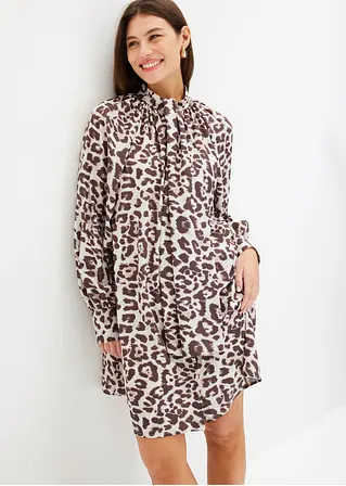 Bonprix Modisches Blusenkleid Mit Schluppenkragen - Beige