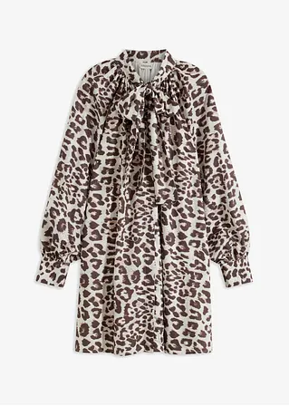 bonprix modisches Blusenkleid mit Schluppenkragen - beige