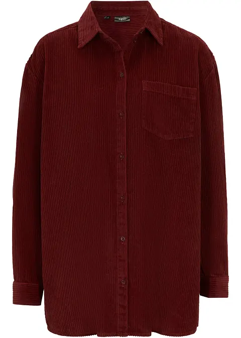 bonprix Modisches Hemd aus Cord mit Brusttasche - rot - Damen