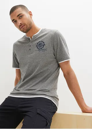 Bonprix Modisches Henleyshirt In Layeroptik Im 2er Pack
