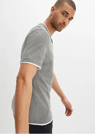 Bonprix Modisches Henleyshirt In Layeroptik Im 2er Pack