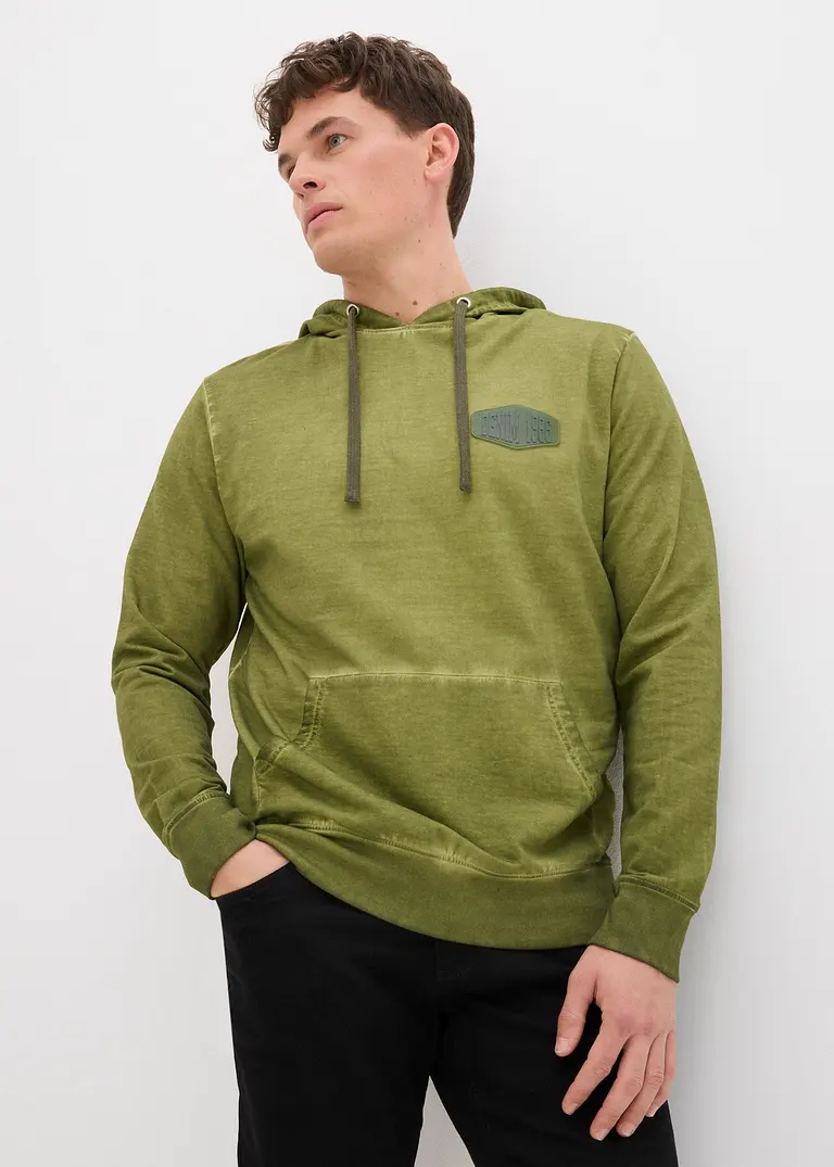 Bonprix Modisches Hoodie In Gewaschener Optik - Grün - Herren