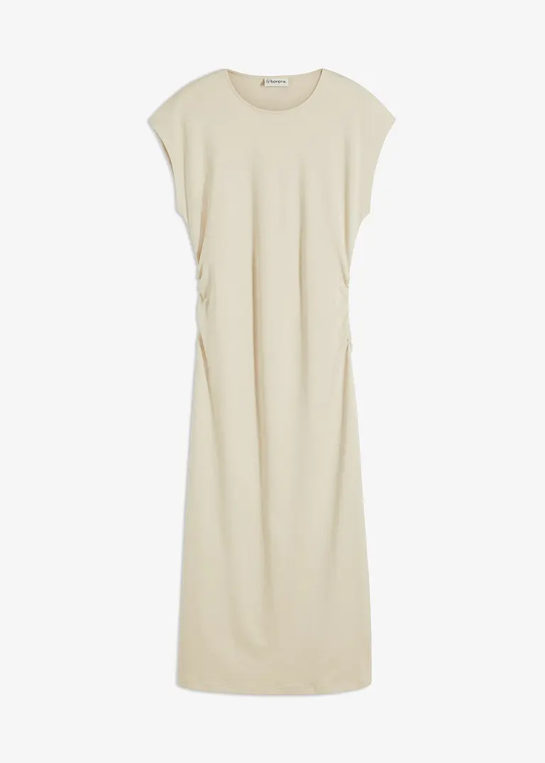 bonprix Modisches Jerseykleid mit geraffter Taille - beige