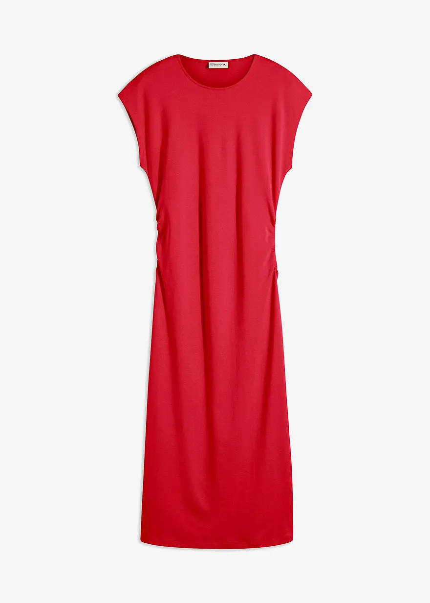 bonprix Modisches Jerseykleid mit geraffter Taille - rot