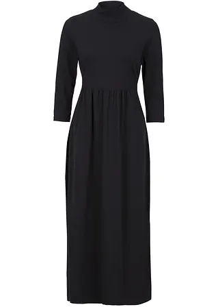 bonprix Modisches Jerseykleid mit Rollkragen - schwarz - Damen