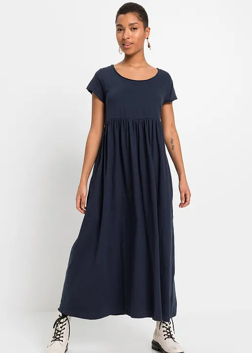 Bonprix Modisches Jerseykleid Mit Seitlichen Taschen Und Rundhalsausschnitt