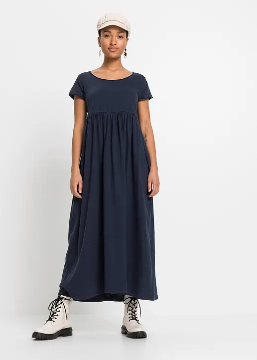 Bonprix Modisches Jerseykleid Mit Seitlichen Taschen Und Rundhalsausschnitt