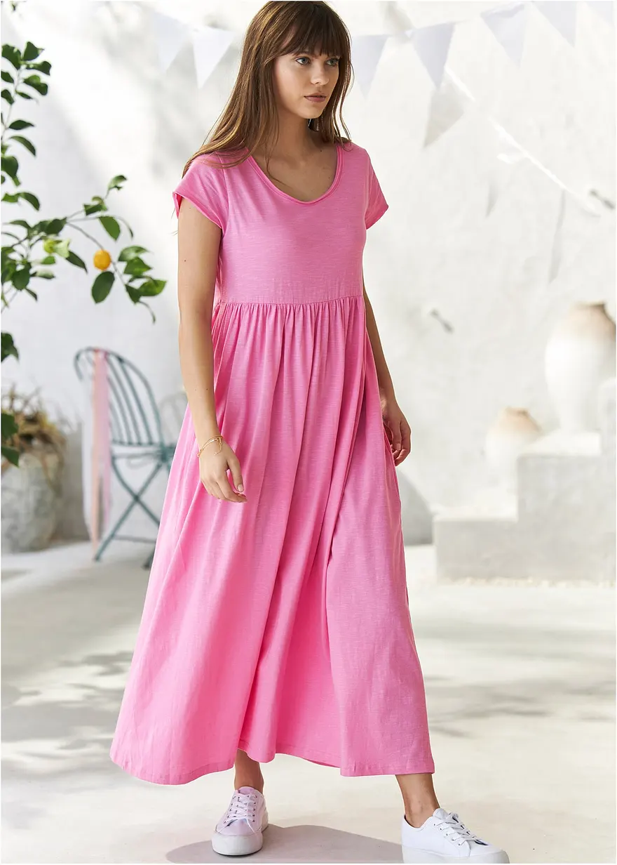 Bonprix Modisches Jerseykleid Mit Seitlichen Taschen Und Rundhalsausschnitt
