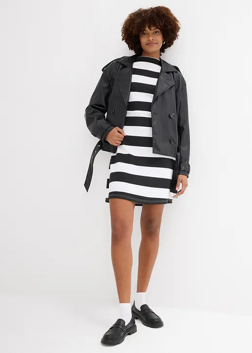 Bonprix Modisches Jerseykleid Mit Stehkragen Und Seitlicher Raffung