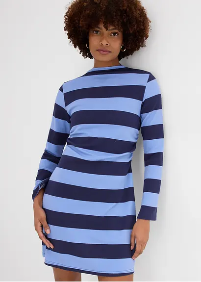 Bonprix Modisches Jerseykleid Mit Stehkragen Und Seitlicher Raffung