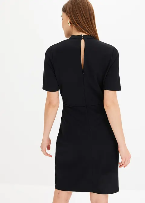 Bonprix Modisches Kleid Aus Punto Di Roma - Schwarz - Damen
