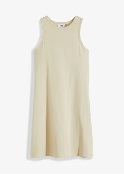 bonprix Modisches Kleid in Rippe ohne Ärmel - beige - Damen
