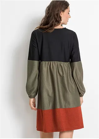 Bonprix Modisches Kleid Mit Langen Ärmeln - Schwarz - Damen