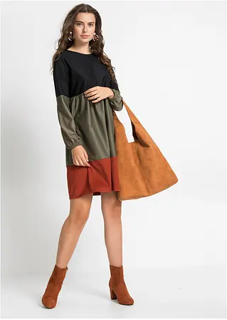 Bonprix Modisches Kleid Mit Langen Ärmeln - Schwarz - Damen