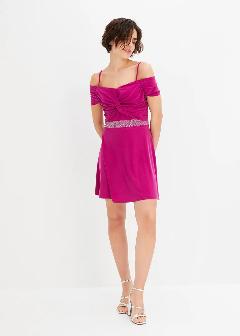 Bonprix Modisches Kleid Mit Strass-Details - Lila - Damen