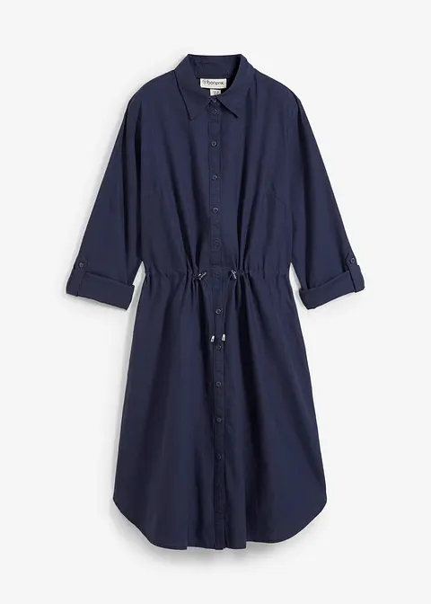 bonprix Modisches Kleid mit Taschen und Gummizug in der Taille knieumspielend