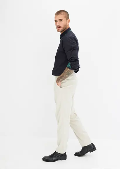 Bonprix Modisches Langarmhemd Mit Kontrastfarbigen Doppelkragen Und Details