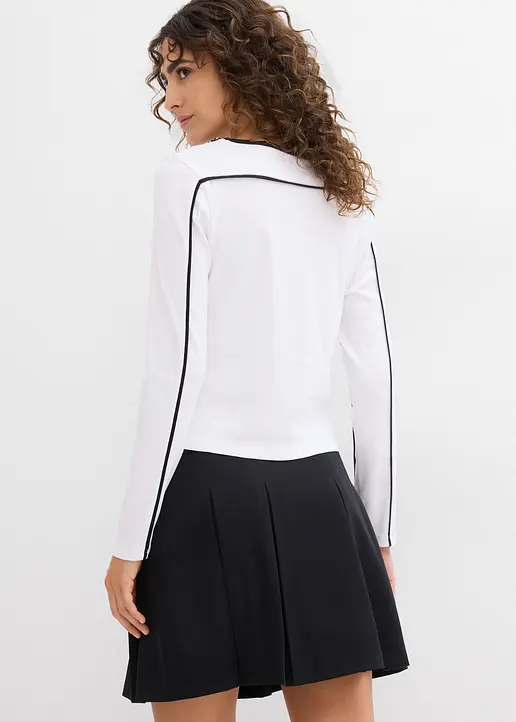 Bonprix Modisches Langarmshirt Mit Aufdruck - Weiß - Damen
