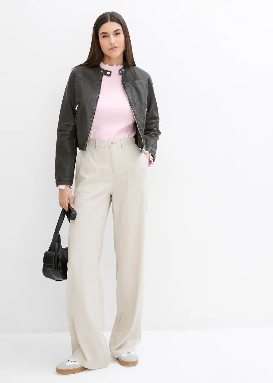 Bonprix Modisches Langarmshirt Mit Verspielten Details - Rosa