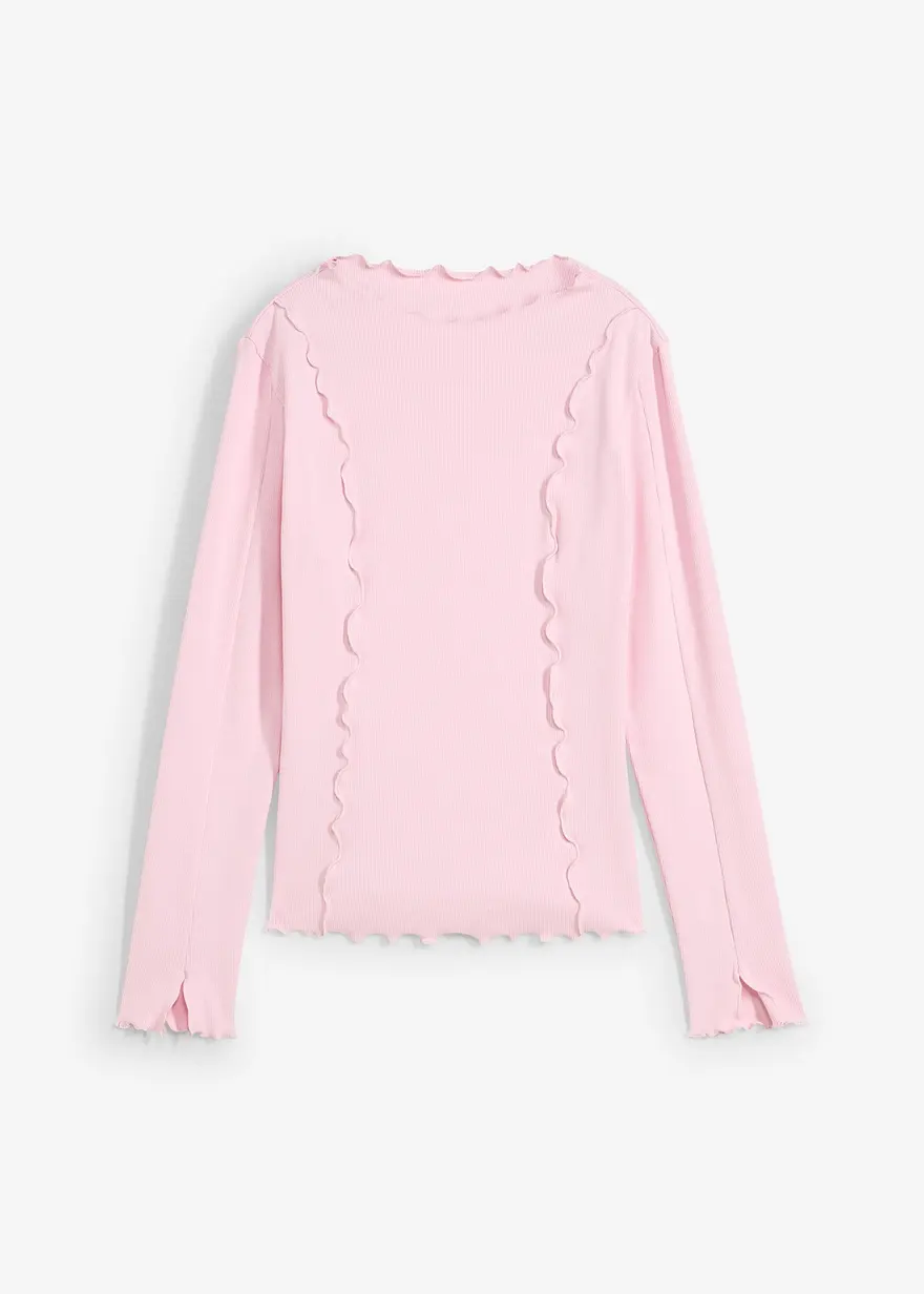 bonprix Modisches Langarmshirt mit verspielten Details - rosa