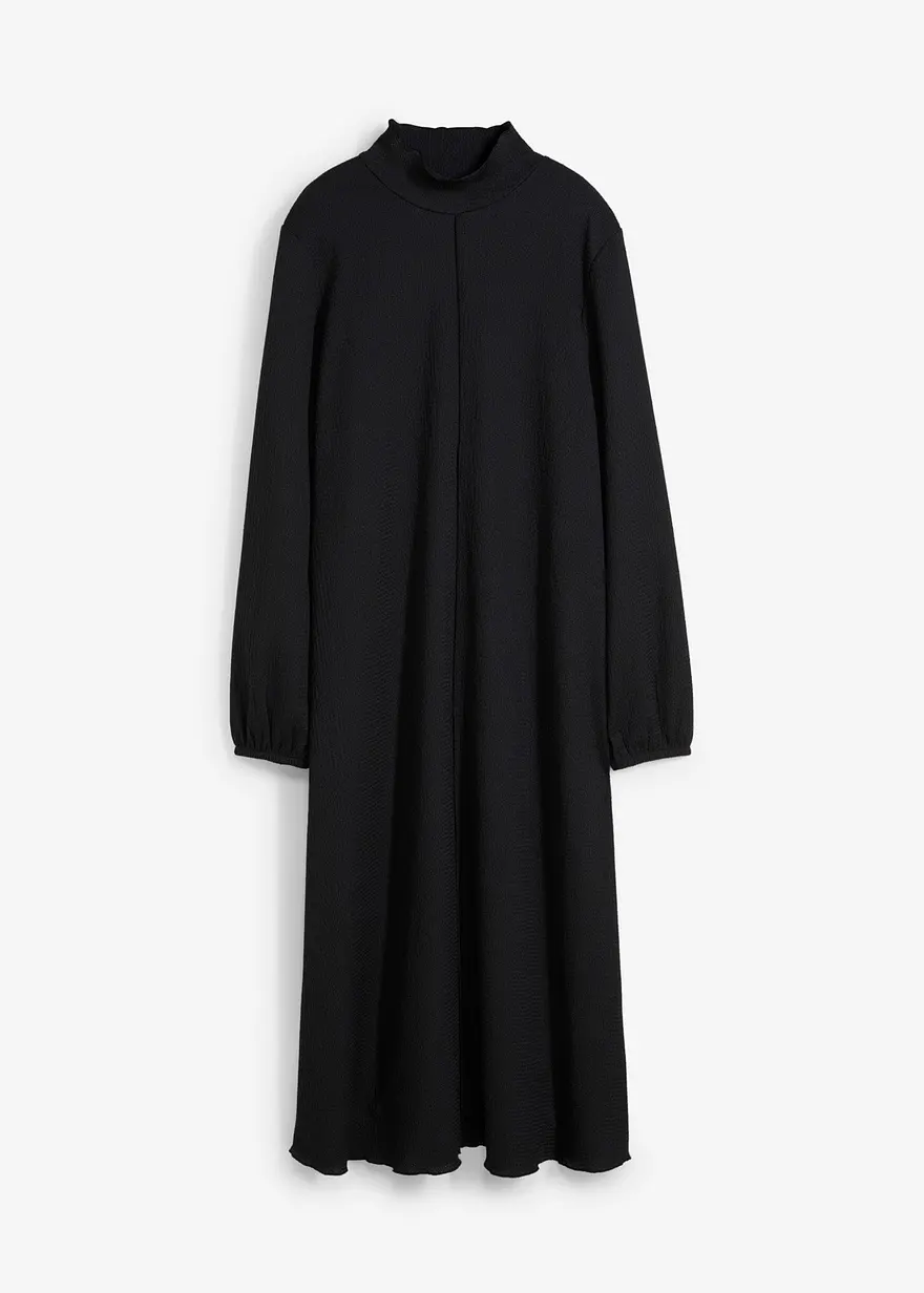 bonprix Modisches langes Kleid mit dekorativer Naht aus Crépe- Stoff