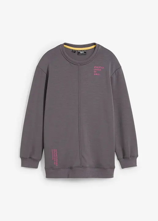 bonprix Modisches Mädchen Sweatshirt mit reflektierendem Print - grau