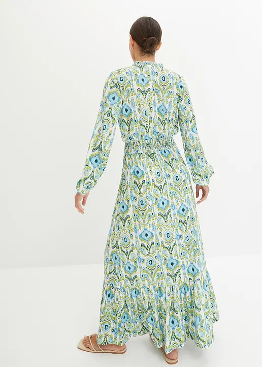 Bonprix Modisches Maxikleid Mit Sommerlichem Druck - Beige