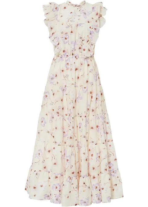 bonprix modisches Maxikleid mit Volants - beige regular bonprix modisches Maxikleid mit Volants - beige regular