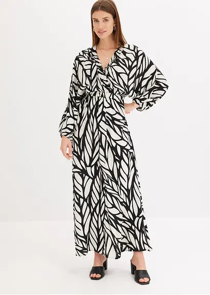 Bonprix Modisches Maxikleid Mit Weiten Ärmeln. - Schwarz