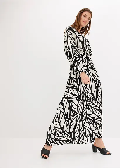 Bonprix Modisches Maxikleid Mit Weiten Ärmeln. - Schwarz