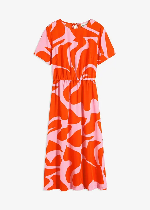Bonprix Modisches Midikleid Mit Graphischem Print Und Ausgestelltem Rock