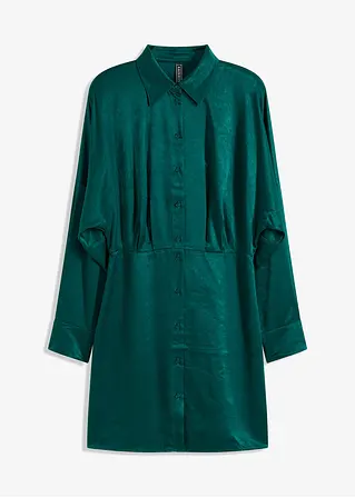 bonprix Modisches Minikleid aus Satin und Taillierung - grün