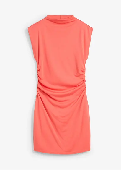 bonprix Modisches Minikleid mit Stehkragen und seitlicher Raffung - pink