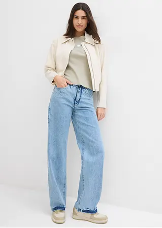 Bonprix Modisches Ripp-T-Shirt Mit Aufdruck - Grün - Damen