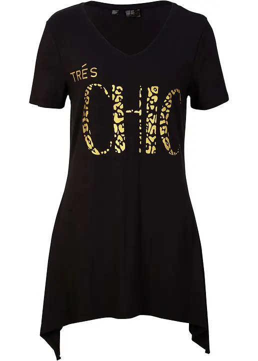 bonprix Modisches Shirt mit hübschem Aufdruck - schwarz - Damen