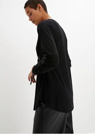 Bonprix Modisches Shirt Mit Möglichkeit Zur Raffung - Schwarz