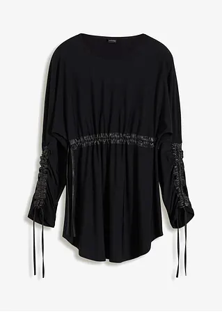 bonprix modisches Shirt mit Möglichkeit zur Raffung - schwarz