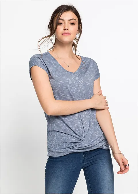 Bonprix Modisches Shirt Mit Stylishem Knoteneffekt - Grau