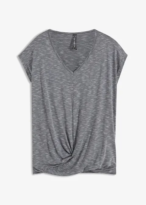 bonprix Modisches Shirt mit stylishem Knoteneffekt - grau