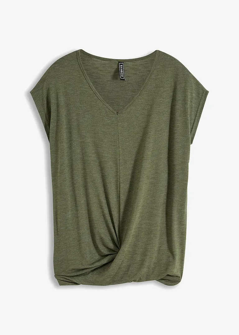 bonprix Modisches Shirt mit stylishem Knoteneffekt - grün
