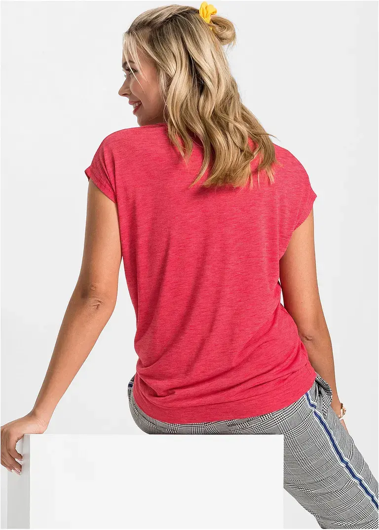 Bonprix Modisches Shirt Mit Stylishem Knoteneffekt - Rot