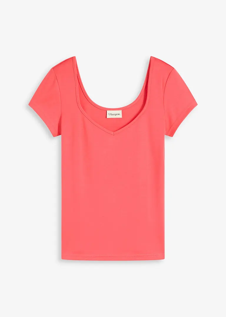 bonprix Modisches Shirt mit tiefem herzförmigem Ausschnitt - pink